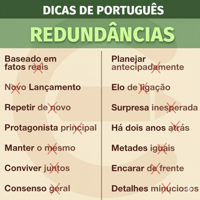 Dicas de Português - Redundâncias